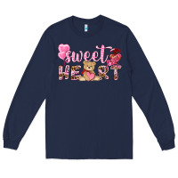 Navy sweetheart with bear Long Sleeve Tee - NancyCooperArtShop