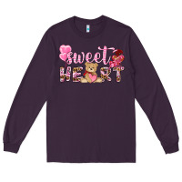 Plum sweetheart with bear Long Sleeve Tee - NancyCooperArtShop