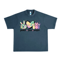 Midnight Navy peace love peeps Urban Heavy Tee - MaliasSmallBusiness