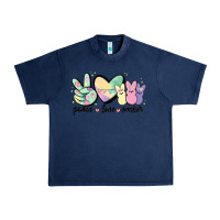 Navy peace love peeps Urban Heavy Tee - MaliasSmallBusiness