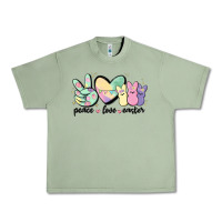 Oil Green peace love peeps Urban Heavy Tee - MaliasSmallBusiness