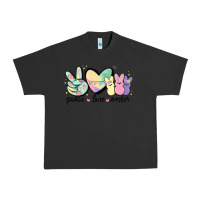 Pigment Black peace love peeps Urban Heavy Tee - MaliasSmallBusiness