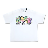 White peace love peeps Urban Heavy Tee - MaliasSmallBusiness