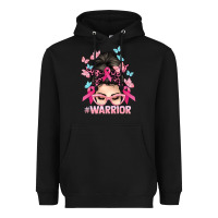 Black Warrior Cancer messy bun Cancer Awareness Heavyweight Hoodie - HowdyJamesFarm