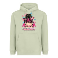 Matcha Warrior Cancer messy bun Cancer Awareness Heavyweight Hoodie - HowdyJamesFarm