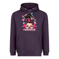Plum Warrior Cancer messy bun Cancer Awareness Heavyweight Hoodie - HowdyJamesFarm