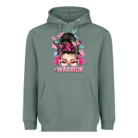 Sage Warrior Cancer messy bun Cancer Awareness Heavyweight Hoodie - HowdyJamesFarm