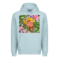 Blue Mist flamingo with leopard Premium Hoodie - TumblerDesignByShophia