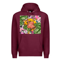 Burgundy flamingo with leopard Premium Hoodie - TumblerDesignByShophia
