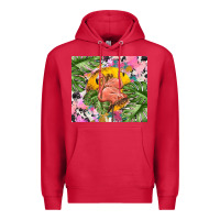 Cardinal flamingo with leopard Premium Hoodie - TumblerDesignByShophia