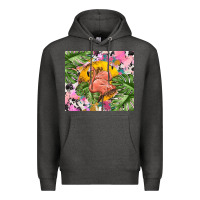 Charcoal Heather flamingo with leopard Premium Hoodie - TumblerDesignByShophia