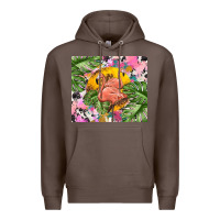 Coffee flamingo with leopard Premium Hoodie - TumblerDesignByShophia