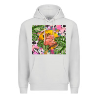 Dove Grey flamingo with leopard Premium Hoodie - TumblerDesignByShophia