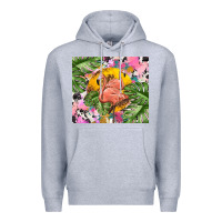 Heather Grey flamingo with leopard Premium Hoodie - TumblerDesignByShophia