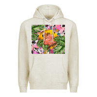 Oatmeal Heather flamingo with leopard Premium Hoodie - TumblerDesignByShophia