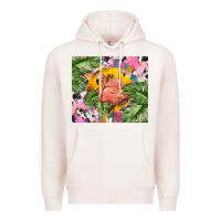 Pale Pink flamingo with leopard Premium Hoodie - TumblerDesignByShophia