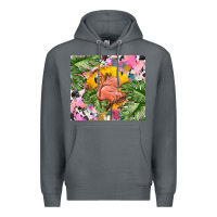 Rock flamingo with leopard Premium Hoodie - TumblerDesignByShophia