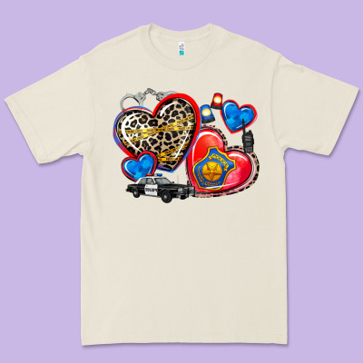 Western Leopard  Police   Hearts Premium Tee Designed By Adodesignshop