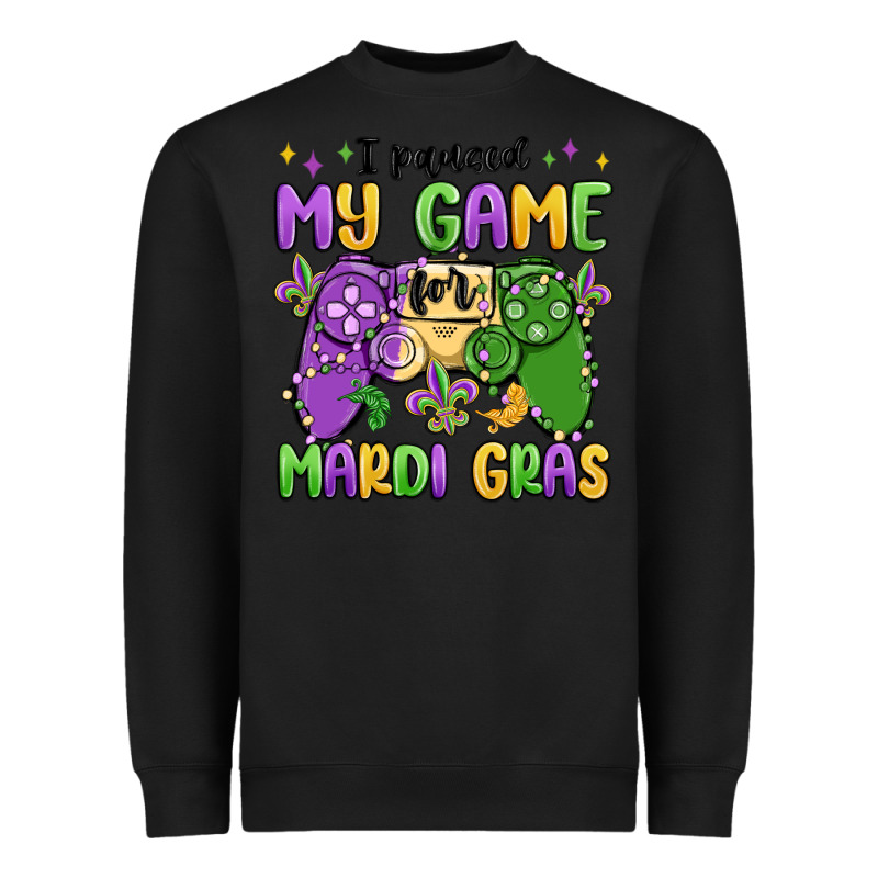 I Paused My Game For Mardi Gras Heavyweight Sweatshirt by MaliasSmallBusiness | Teevron