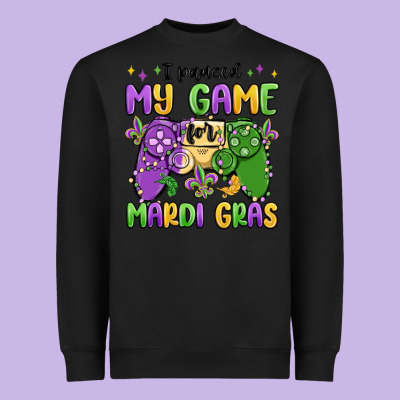 I Paused My Game For Mardi Gras Heavyweight Sweatshirt Designed By Maliassmallbusiness