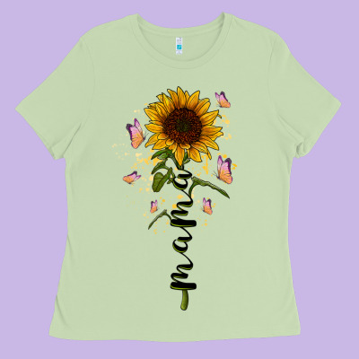 Mama Sunflower Ladies Tee Designed By Racoondesign