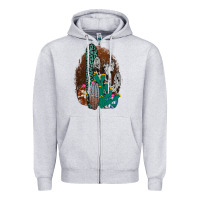 Heather Grey Western Cowhide Cactus Zipper Hoodie - Bettercallsaul