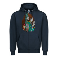 Navy Western Cowhide Cactus Zipper Hoodie - Bettercallsaul