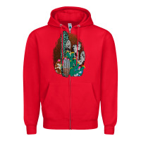 Red Western Cowhide Cactus Zipper Hoodie - Bettercallsaul
