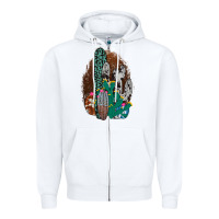 White Western Cowhide Cactus Zipper Hoodie - Bettercallsaul