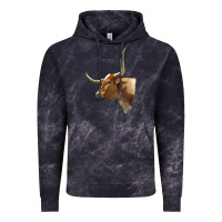 Cloud Black Texas Longhorn Cow Face Vintage Hoodie - LillyAllenDesigns