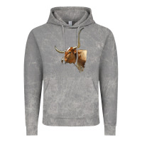 Cloud Rock Texas Longhorn Cow Face Vintage Hoodie - LillyAllenDesigns