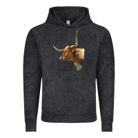 Vintage Black Texas Longhorn Cow Face Vintage Hoodie - LillyAllenDesigns