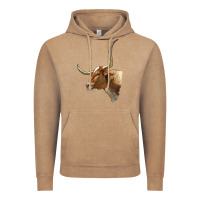 Vintage Coffee Texas Longhorn Cow Face Vintage Hoodie - LillyAllenDesigns