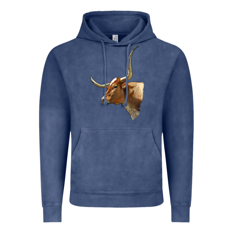 Texas Longhorn Cow Face Vintage Hoodie by LillyAllenDesigns | Teevron
