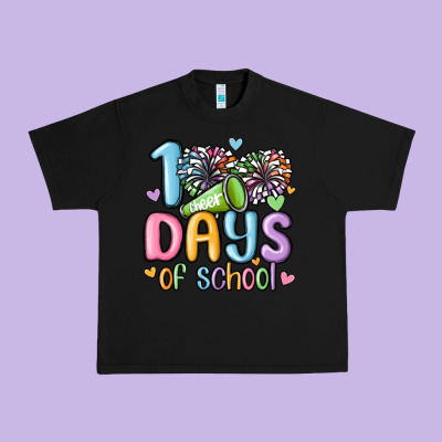 100 Days Of School Cheer Urban Heavy Tee Designed By Maliassmallbusiness