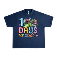 Navy 100 days of school cheer Urban Heavy Tee - MaliasSmallBusiness