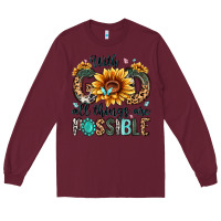 Burgundy with god all things are possible malias Long Sleeve Tee - MaliasSmallBusiness