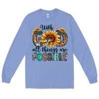 Colony Blue with god all things are possible malias Long Sleeve Tee - MaliasSmallBusiness