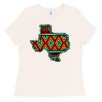 Bone Texas Map With Aztec Background Ladies Tee - JahusDesignShop