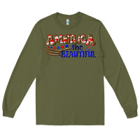 Army Green America the beautiful Long Sleeve Tee - NancyCooperArtShop