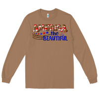Toasted Coconut America the beautiful Long Sleeve Tee - NancyCooperArtShop