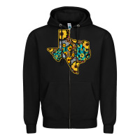 Black Western Texas Map Zipper Hoodie - Bettercallsaul