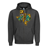 Charcoal Heather Western Texas Map Zipper Hoodie - Bettercallsaul