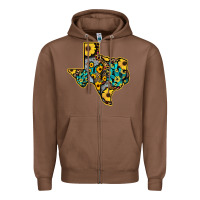 Chestnut Western Texas Map Zipper Hoodie - Bettercallsaul