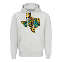Dove Grey Western Texas Map Zipper Hoodie - Bettercallsaul