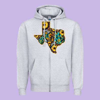 Western Texas Map Zipper Hoodie Designed By Bettercallsaul