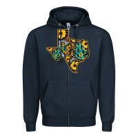 Navy Western Texas Map Zipper Hoodie - Bettercallsaul