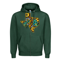 Sports Green Western Texas Map Zipper Hoodie - Bettercallsaul