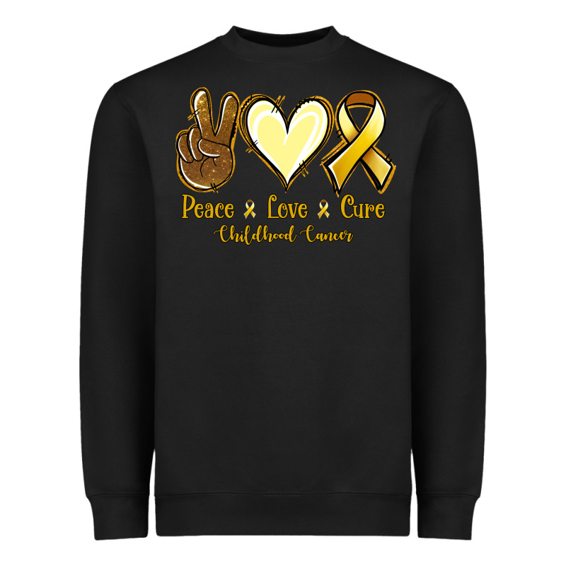 Peace Love Cure Bone Cancer Heavyweight Sweatshirt by NancyCooperArtShop | Teevron