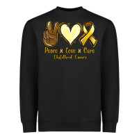 Black Peace love cure Bone Cancer Heavyweight Sweatshirt - NancyCooperArtShop